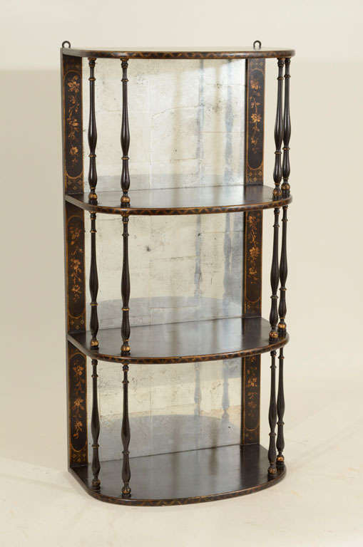 Vintage Regency-Style Chinoiserie Hanging Shelf, c. 1930