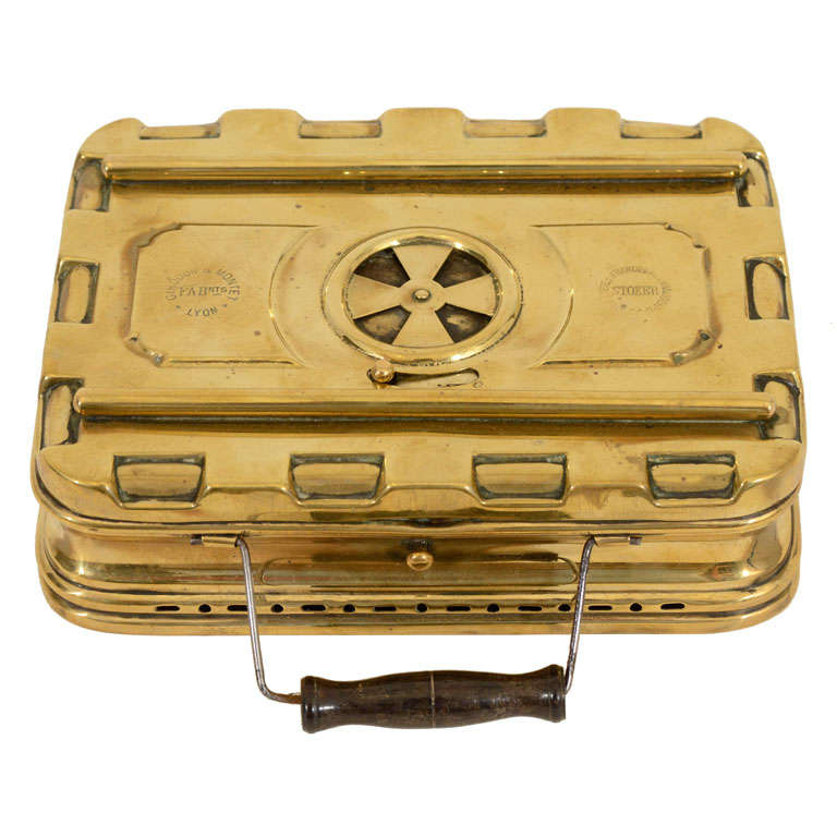 Brass Hand Warmer by Girodon 
Montet, France, Late 19th C.