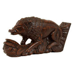 Black Forest Carving of a Wild Boar, c. 1900
