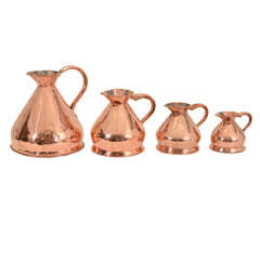 Set of 4 Graduated Copper Cider Measures, England, Late 19th C.