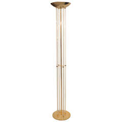 Lucite Rod And Brass Floor Lamp, style of Charles Hollis Jones