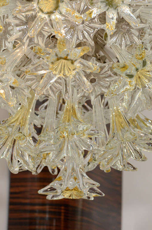 Italian Large Venini Esprit Glass Flower Chandelier