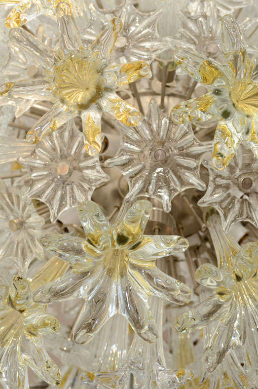 20th Century Large Venini Esprit Glass Flower Chandelier