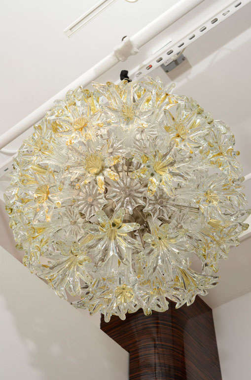 Large Venini Esprit Glass Flower Chandelier 1