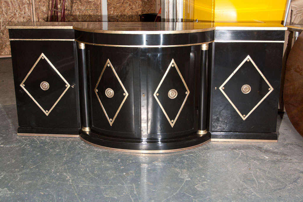 Monumental Ebonized Sideboard Stamped Jansen