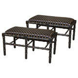 Pair of Bamboo Benches