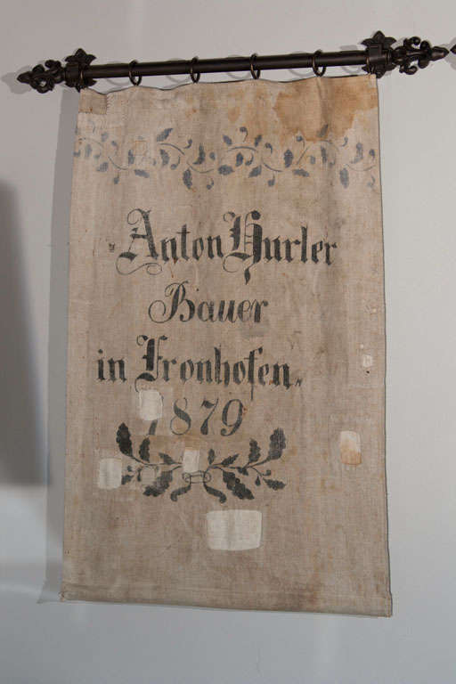 Fabric Pair of Rare 19th Century German Grain Sack Tapestry