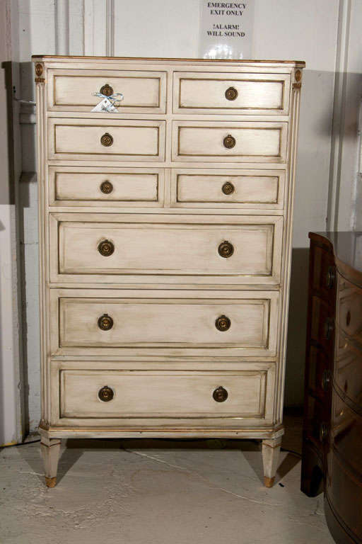 Painted Chest of Drawers Stamped Jansen