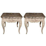 Pair of Painted End Tables Stamped Jansen