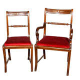 Set of  8  Boule -Inlaid Mahogany  Dining  Chairs