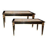 Pair of Ebonized Coffee Tables Stamped Jansen
