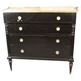 Eboznied and Marble Top Commode Stamped Jansen