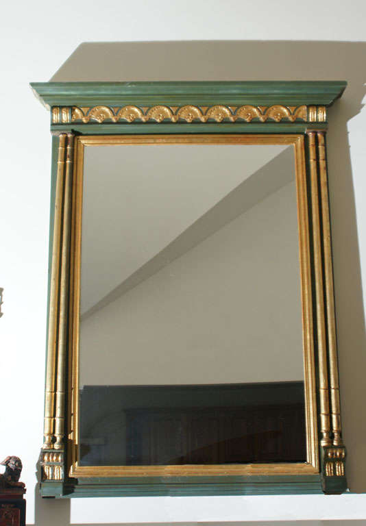 19th Century Late 19thC. French Provincial Louis XVI Style Parcel Gilt Trumeau For Sale