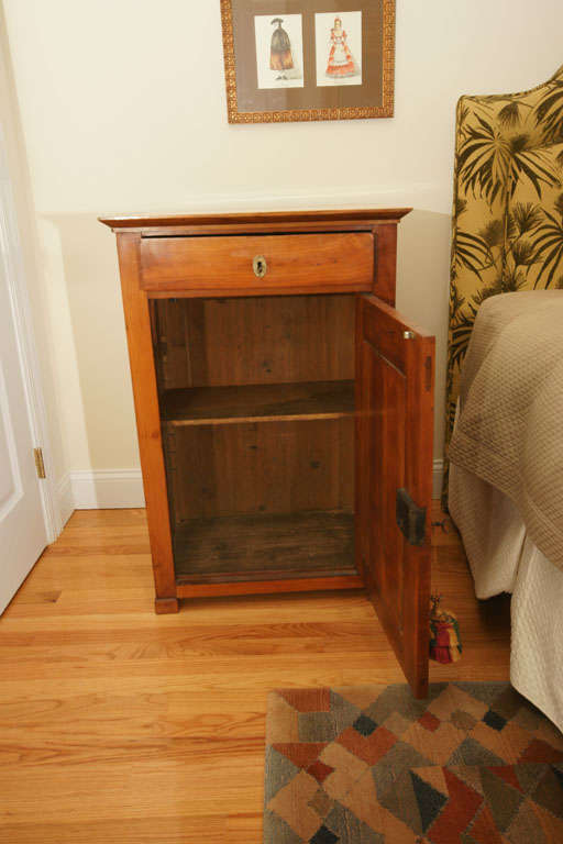 19th Century Late 19thC. French Provincial Louis Phillippe French Polished Cherry Cabinet For Sale