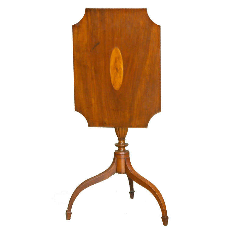 Inlaid New England Federal Period Candle Stand 2