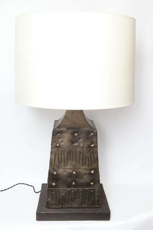 Painted  Fantoni Table Lamp Brutalist Mid Century Modern  For Sale