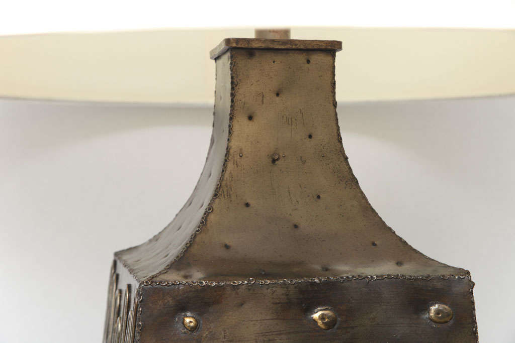 Brass  Fantoni Table Lamp Brutalist Mid Century Modern  For Sale