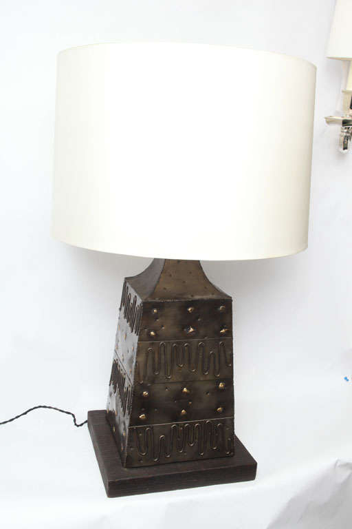 A Modernist Italian, 1950s mixed metal table lamp by Fantoni
New sockets and rewired
Shade not included.
