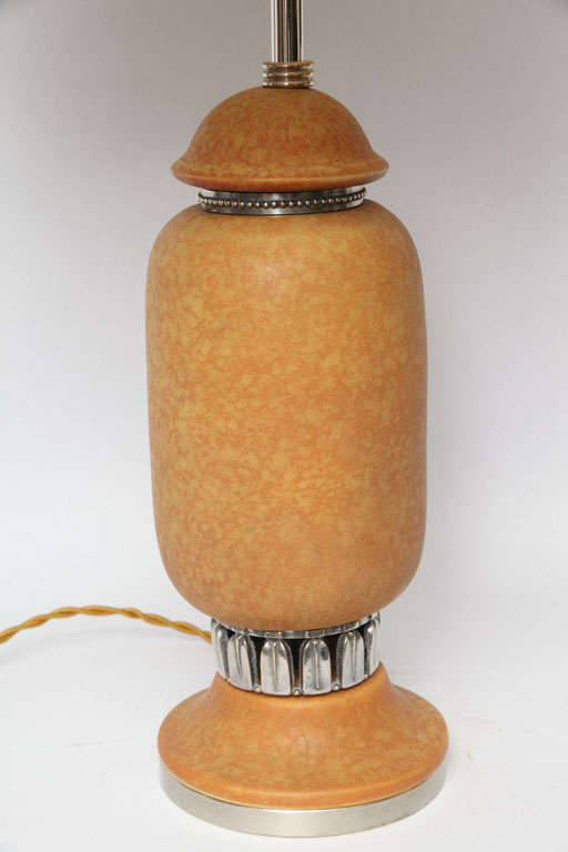 20th Century French Art Deco Ceramic Table Lamp For Sale