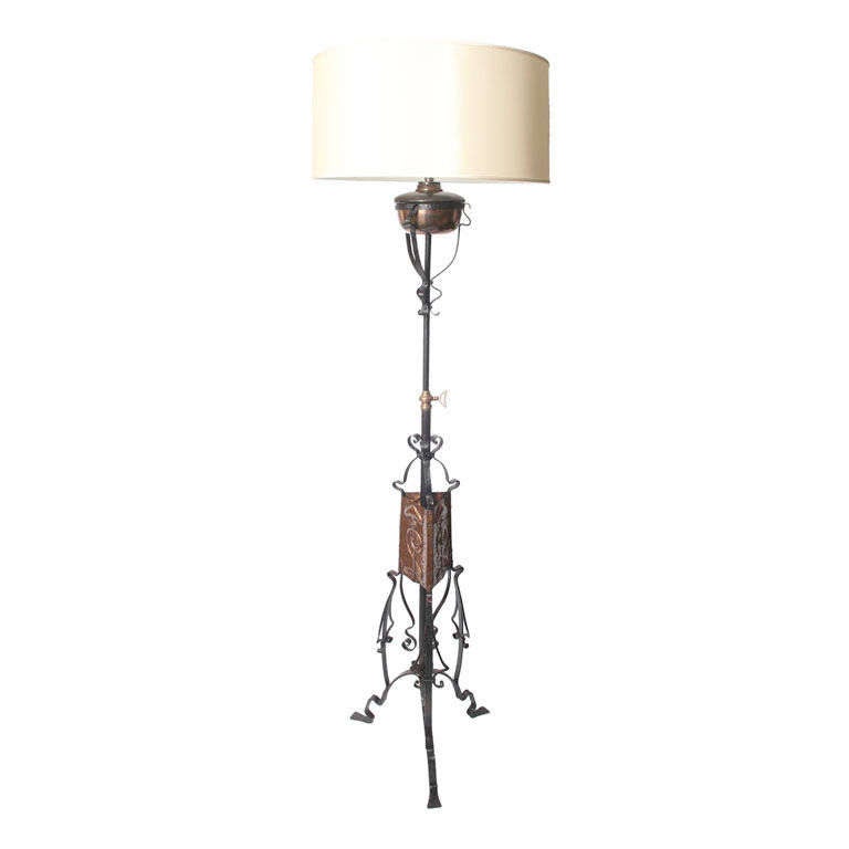 An English Arts & Crafts Floor Lamp signed Benham & Froud
