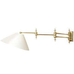 French Art Moderne Articulated Brass Wall Sconce 5