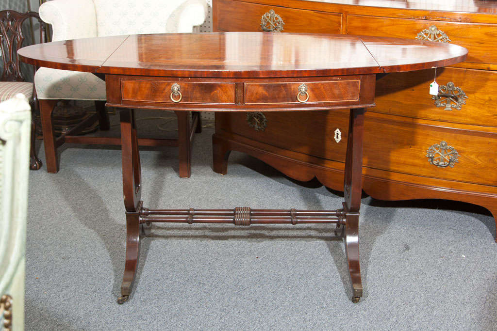 oval  drop leaf table