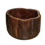 Carved Wooden Planter / Bowl