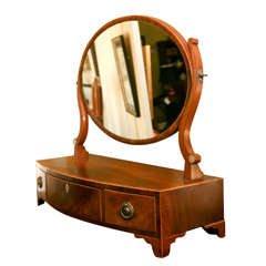 English, George III. inlaid mahogany dressing mirror