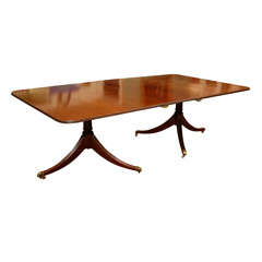 Georgian style double pedestal mahogany dining table Georgian style double pedestal mahogany dining table