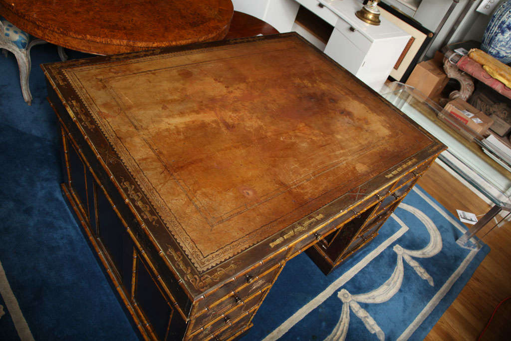 An English Regency Period Double Pedestal Partners Desk 2
