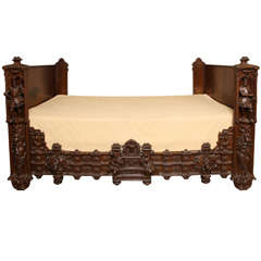 A French Painted Iron Neo Gothic Daybed