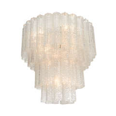 Murano Hanging Fixture with Textured Glass