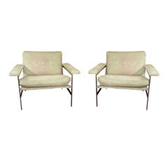 Unusual Pair of Arm Chairs by Milo Baughman