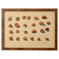 Austrian Jugendstil Watercolor of Strawberries by Josef Kellner