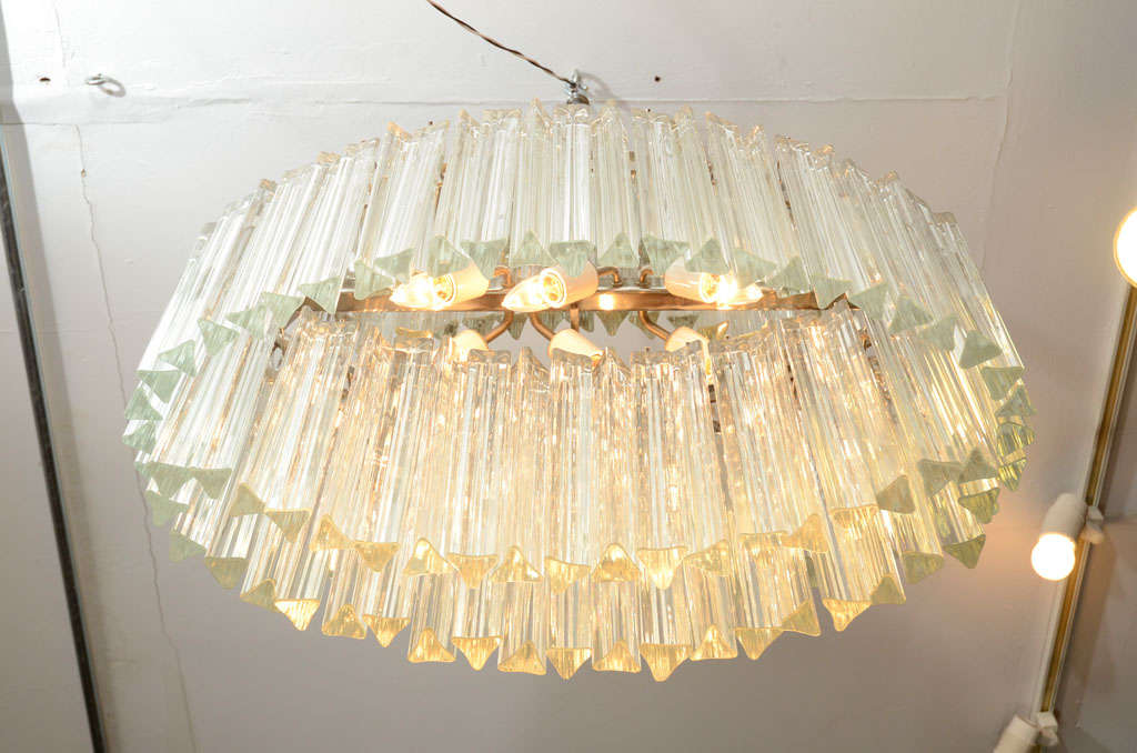 Chrome Italian Crystal Chandelier by Camer For Sale