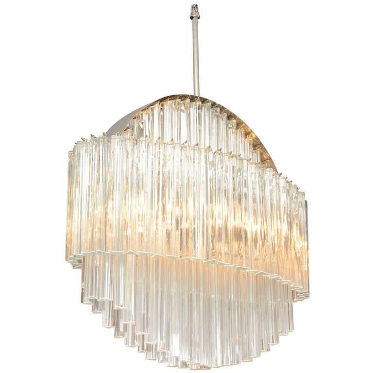 Italian Crystal Chandelier by Camer For Sale