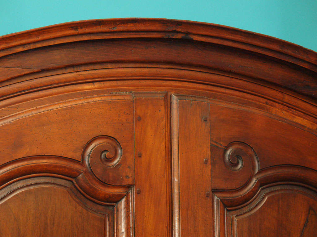 Hand-Carved 18th Century French Walnut Armoire For Sale