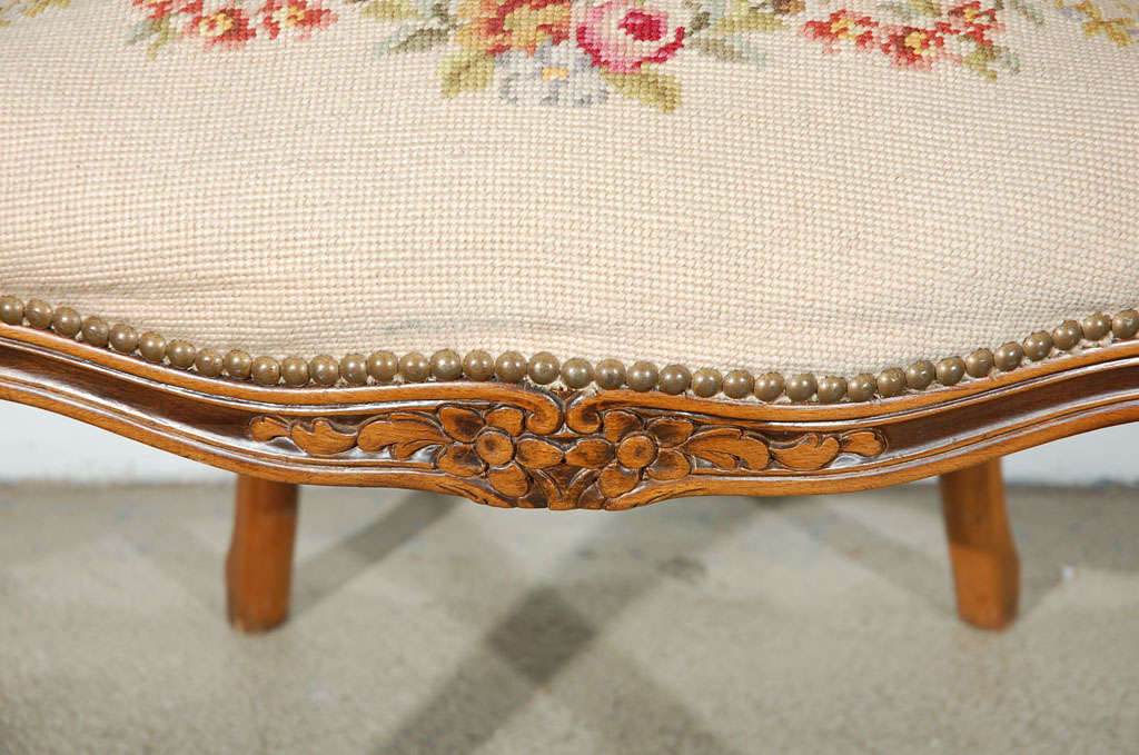 Pair of  Louis XV French Provencial Style open Armchairs 1