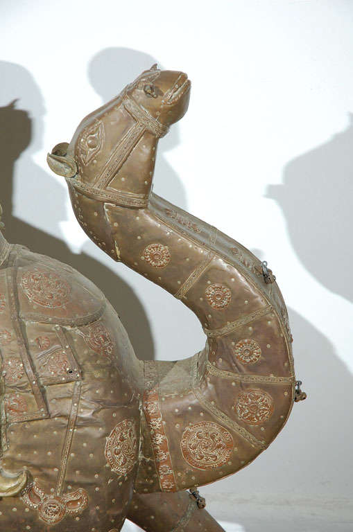 Hand-Carved Anglo Rajasthani Couple Sculpture on Camel