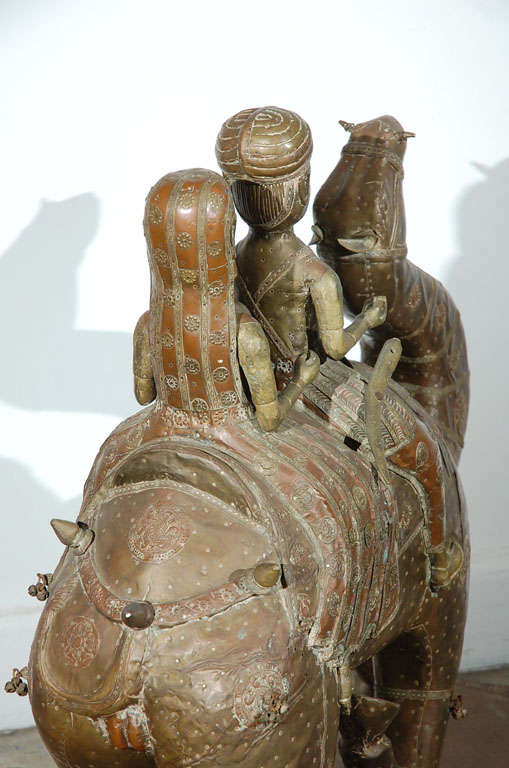 Anglo Rajasthani Couple Sculpture on Camel 1