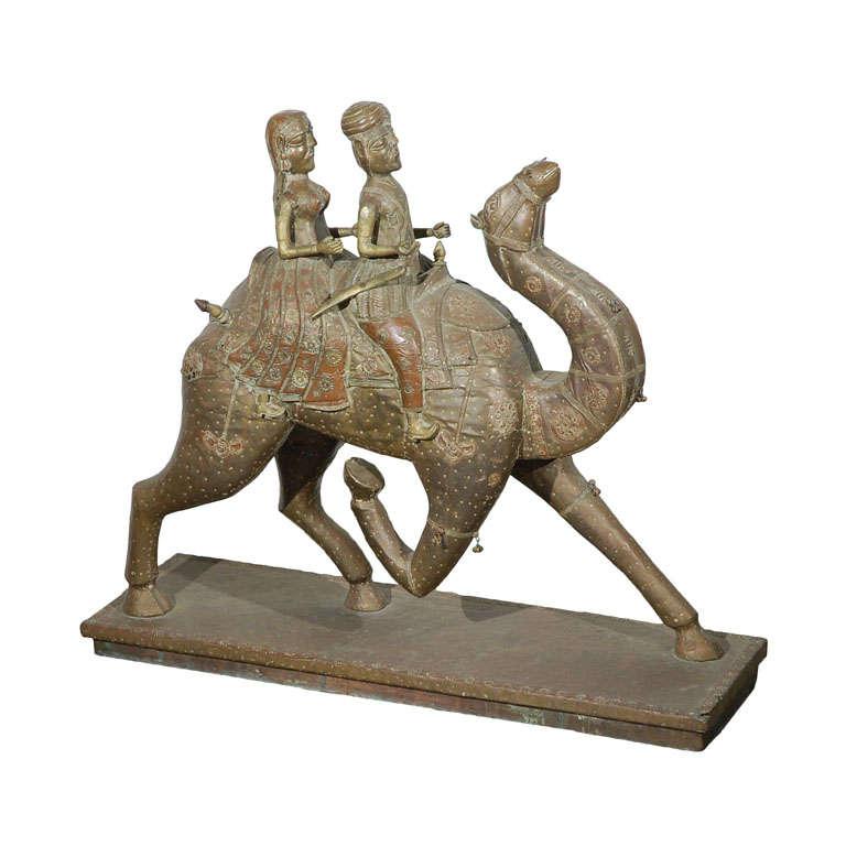 Anglo Rajasthani Couple Sculpture on Camel at 1stDibs Anglo Rajasthani Couple Sculpture on Camel