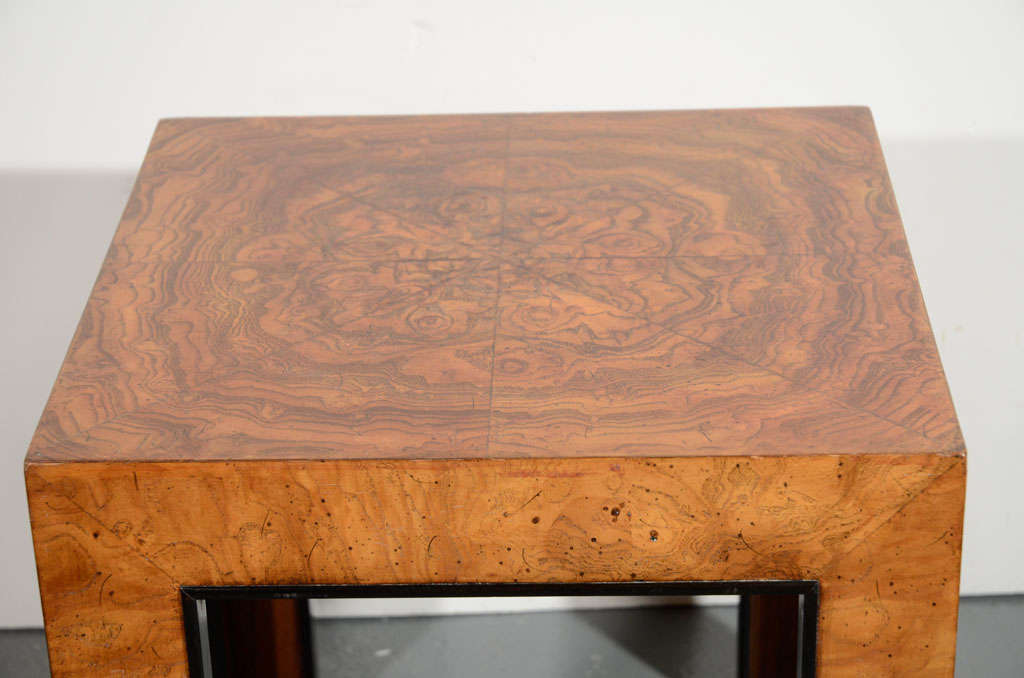 Mid-Century Modern Side Table in Burled Walnut Attributed to Milo Baughman 3