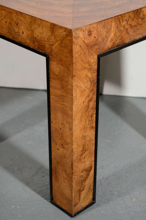Mid-Century Modern Side Table in Burled Walnut Attributed to Milo Baughman 1