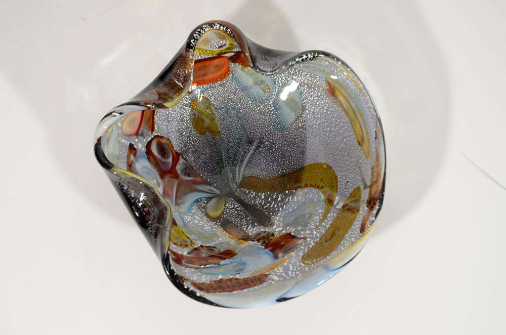 AVEM Multi-Colored Blown Murano Glass Bowl 3