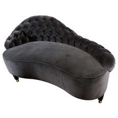 Custom Chaises Lounge in Black Velvet 2
