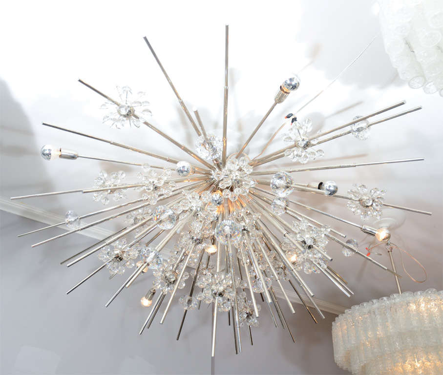Stunning large custom handmade crystal Sputnik in 48