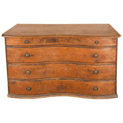 18th Century Pine Serpentine Italian Chest with Original Hardware