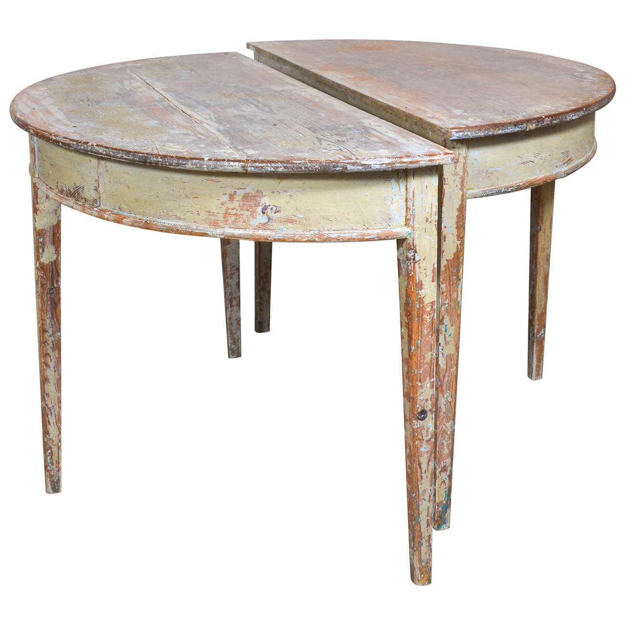 Pair of Swedish 19th Century Demilune Tables at 1stDibs