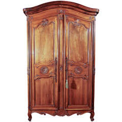 French Louis XV Walnut Armoire