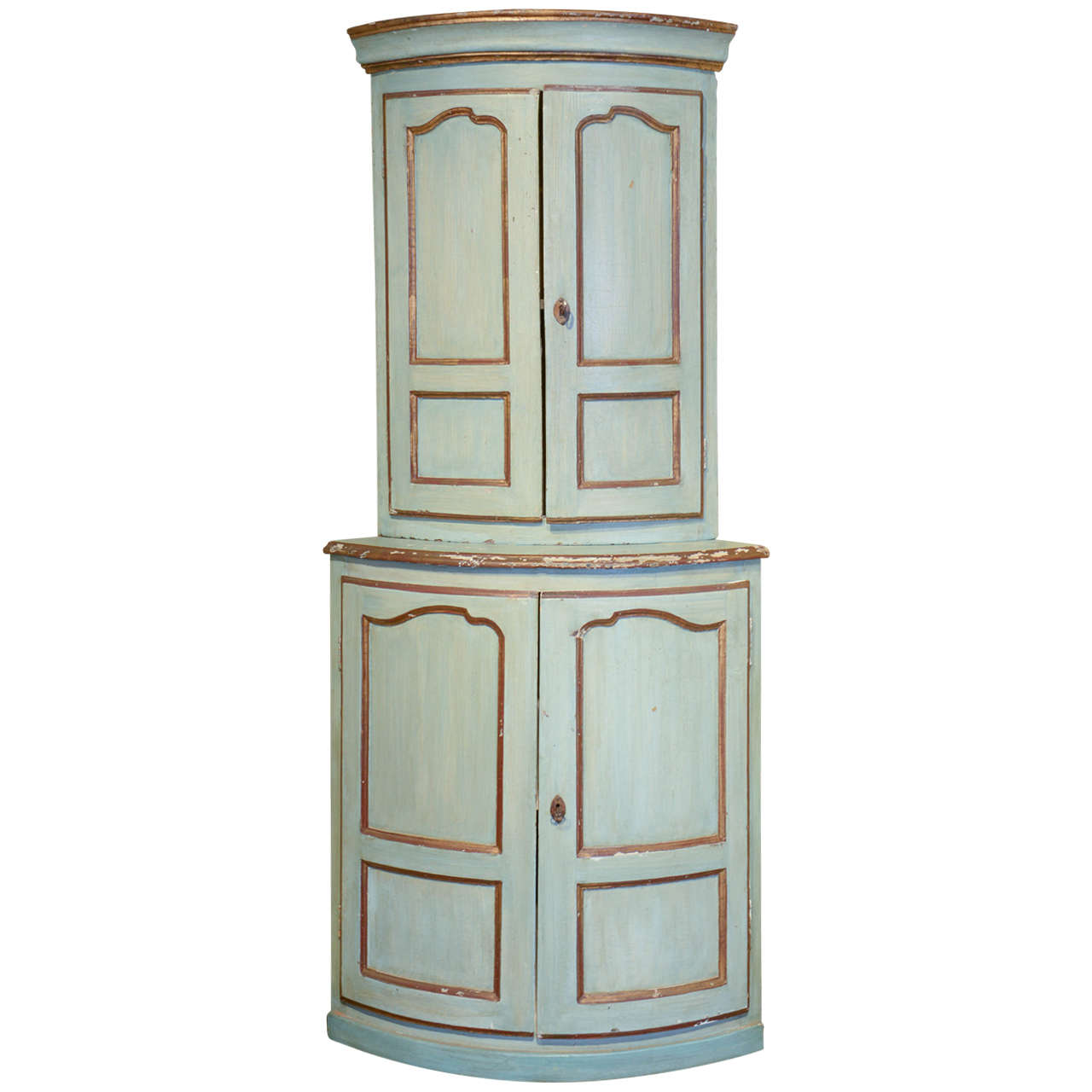 19th Century Painted Corner Cupboard, circa 1890 For Sale